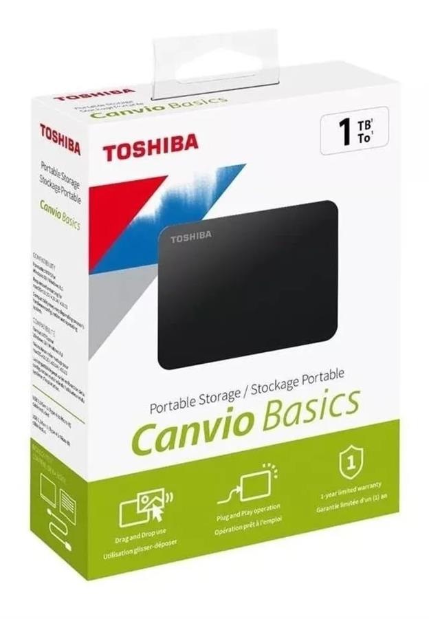 Imagen de Disco Duro Externo Toshiba Canvio Basics Hdtb510xk3aa 1tb Ne Negro